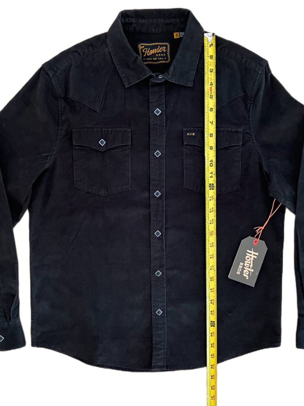 Howler Bros Brothers Banning Corduroy Snapshirt Mens M NWT MSRP129 Antique Black - Picture 11 of 12